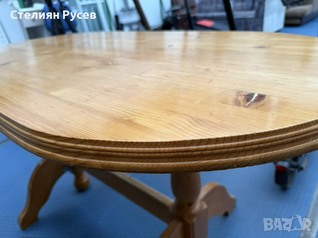 0312  ЧАМ дървена трапезна маса  68/138 см -цена 152лв или 77,72 евро d+ -НЕ СЕ разтяга  78см висока, снимка 6 - Маси - 52646403