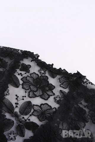 Ефектна дамска блуза в черно, снимка 11 - Блузи с дълъг ръкав и пуловери - 43259178