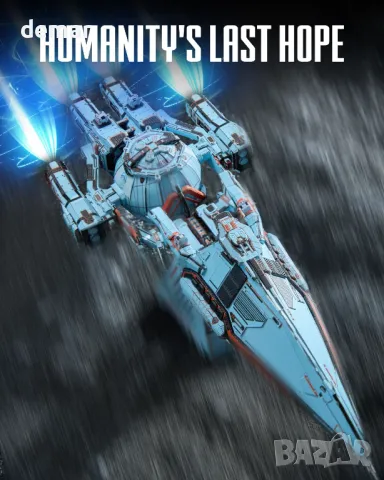 Piececool 3D пъзел метален син космически боен кораб, 259 части, снимка 3 - Пъзели - 49880007