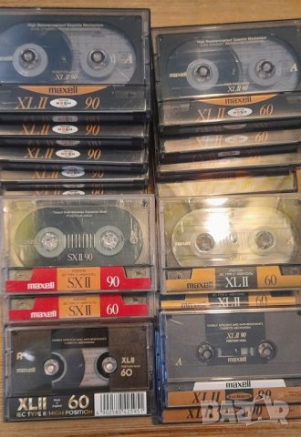 Лот от 17бр хромни касети Maxell SXII 60 SXII 90 XLII60 XLII90  XLII100 с чисти обложки с етикети, снимка 2 - Аудио касети - 43287060