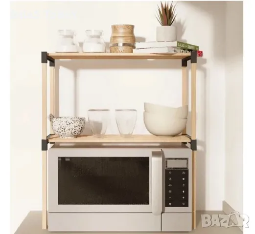 Етажерка за микровълнова, Стелаж с 2 рафта, етажерка за кухня, снимка 4 - Бюфети - 43820115