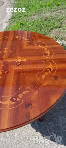 Маса трапезна масив с интарзия №14, снимка 8 - Маси - 52544867