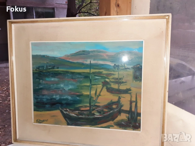 КАРТИНА МАСЛО НА ПЛАТНО ПОДПИС РАМКА, снимка 3 - Антикварни и старинни предмети - 53517199