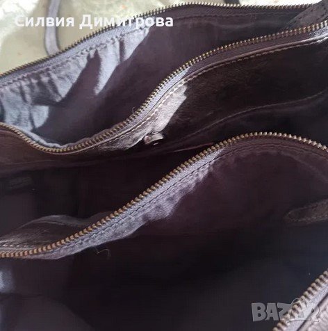 Чанта естествена кожа FRED BRUDER, снимка 5 - Чанти - 36726678