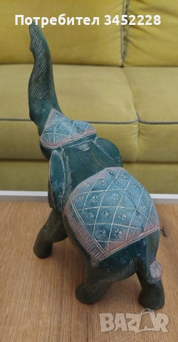 дърворезба фигура слон за ценители отлична , снимка 4 - Декорация за дома - 52382029