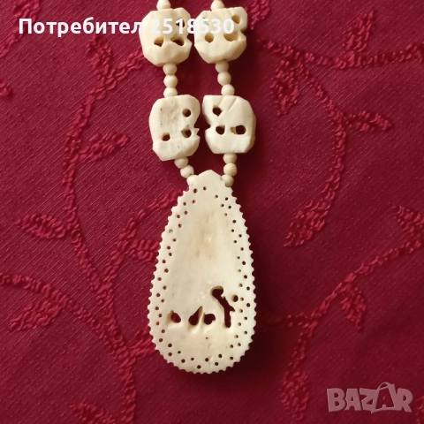 Костено колие и седефена гривна, снимка 3 - Антикварни и старинни предмети - 51564437
