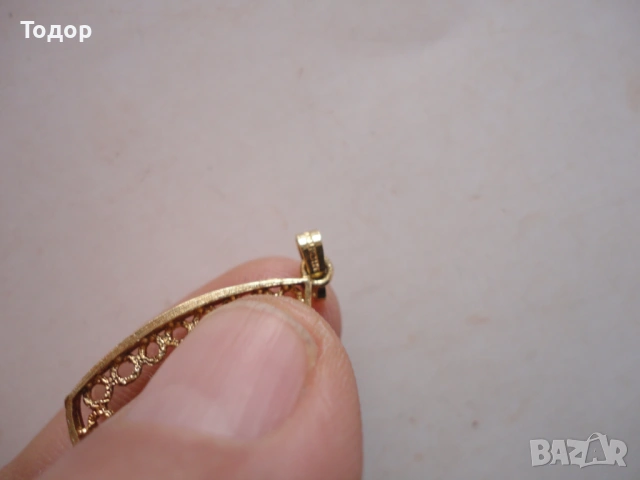 Позлатен медальон с рубин Amerikaner A+D, снимка 5 - Колиета, медальони, синджири - 53050834