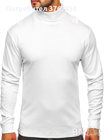 Бяло мъжко поло, снимка 3 - Блузи - 44909235