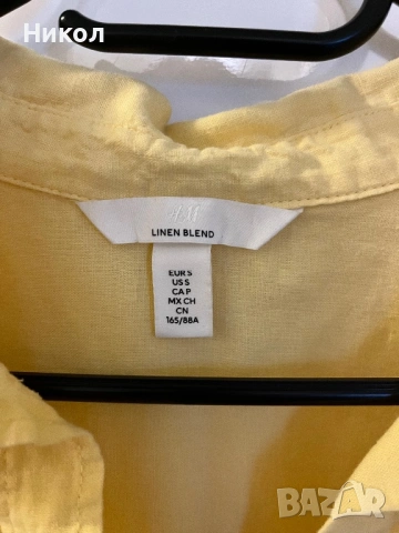 Дамска риза H&M с лен (S р-р), снимка 2 - Ризи - 53454359
