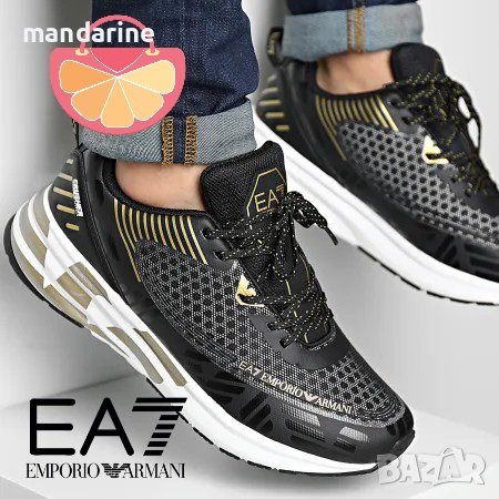 EA7 EMPORIO ARMANI № 41/42 🍊 Мъжки спортни обувки с лого "BLACK & GOLD" нови с кутия, снимка 1