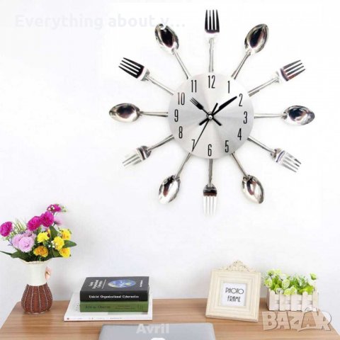 Стенен часовник за кухня вилици и лъжици, снимка 9 - Други - 32237923