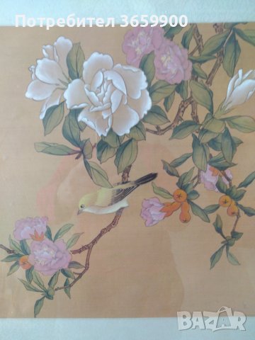 Уникална японска картина.Рисунка върху плат, снимка 2 - Картини - 40047661