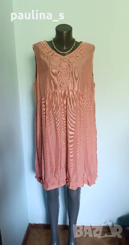 Два броя / Маркова рокля тип туника с дантела / голям размер , снимка 3 - Рокли - 50792038