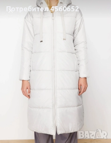 Дълго зимно бяло яке , снимка 3 - Якета - 52325014