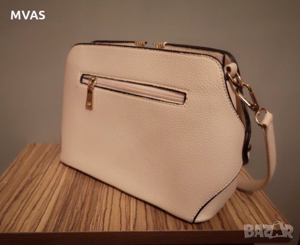  Нова елегантна дамска чанта екрю за ръка/рамо, снимка 4 - Чанти - 32246766