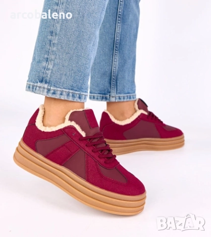 Дамски зимни маратонки с подплата от кожа Kelsi, 3цвята , снимка 7 - Маратонки - 52554518