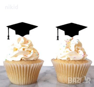абитуриентска шапка тога завършване бал топер топери за мъфини украса декор, снимка 3 - Други - 33466894