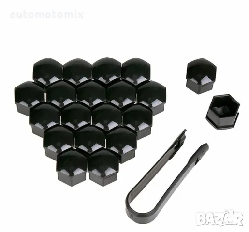 Декоративни капачки за болтове на джантите 21мм - черни, снимка 2 - Аксесоари и консумативи - 49569962