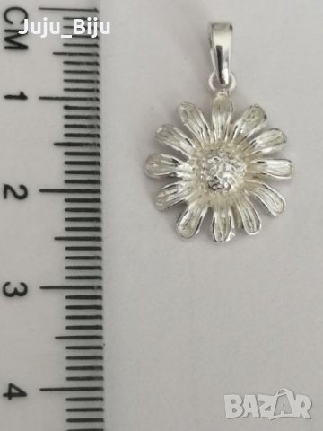 Нова сребърна висулка цвете, снимка 1 - Колиета, медальони, синджири - 28444208