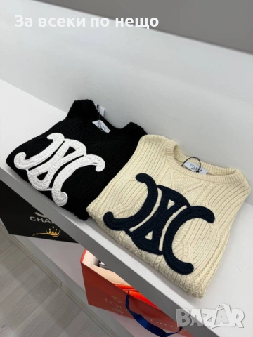 Celine Дамски Пуловер Селин - Бял Или Черен Код SK453, снимка 4 - Блузи с дълъг ръкав и пуловери - 53027830