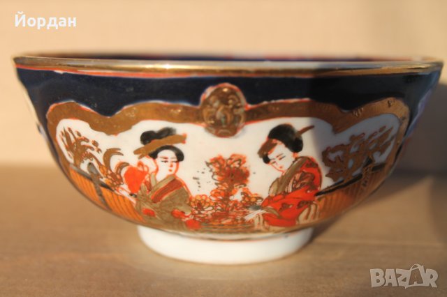 Ръчно рисувана купа ''Satsuma'', снимка 2 - Антикварни и старинни предмети - 43659520