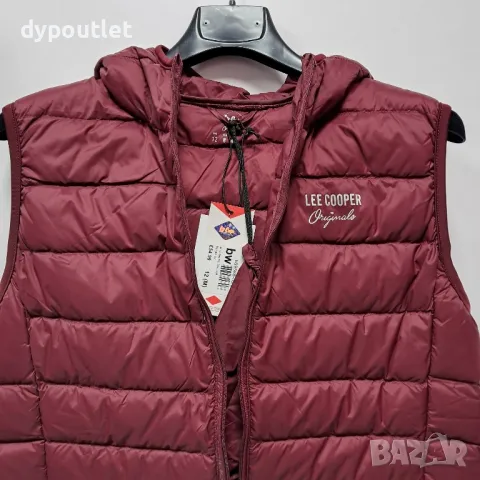 Дамски елек с гъши пух Lee Cooper Hlite Gilet, Burgundy, размери - M ., снимка 3 - Елеци - 47980251