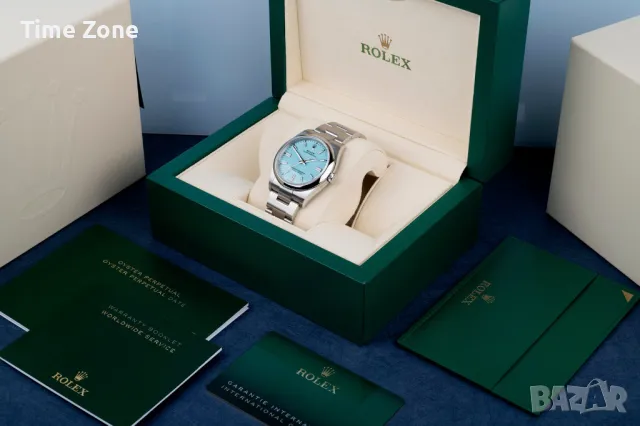 Rolex Oyster Perpetual 36mm Steel Tiffany Blue Dial Automatic Дамски Различни Варианти, снимка 2 - Дамски - 48183241
