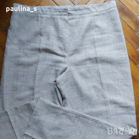 Копринен панталон с висока талия в меланж - България / голям размер , снимка 3 - Панталони - 32746088