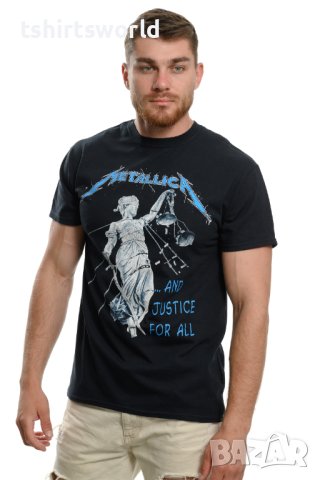 Нова мъжка тениска с дигитален печат на музикалната група METALLICA and justice for all, снимка 6 - Тениски - 40426698