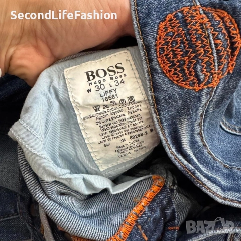 Дамски дънки Hugo Boss Orange Liffy 16561, размер W30 W32, сини, снимка 4 - Дънки - 52574302
