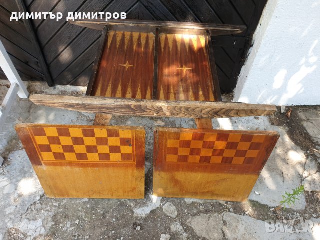 Маса разтегателна с шахматна дъска и табла(втора ръка)за реставрация, снимка 1 - Други ценни предмети - 26701352
