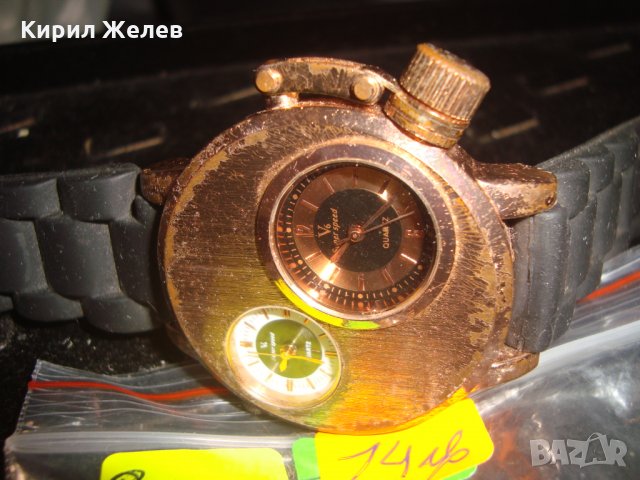 ВИНТИДЖ ЕФЕКТЕН КВАРЦОВ ВНУШИТЕЛЕН ПОЗЛАТЕН ЧАСОВНИК СИЛИКОНОВА КАИШКА МНОГО ФЕШЪН МОДЕЛ 81308, снимка 6 - Мъжки - 32912271
