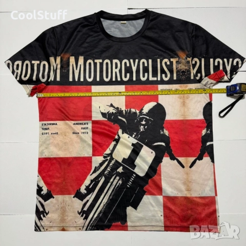 Motorcycle Biker Ретро Мъжка Тениска Размер XXL, снимка 3 - Тениски - 52422853