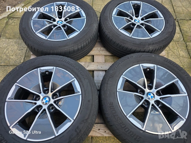 Лети джанти 16ки 5х112 BMW + летни гуми 205/60/16 Bridgestone, снимка 3 - Гуми и джанти - 53296407