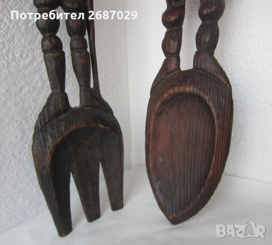 Големи Дон Кихот Санчо Панса вилица лъжица дърворезба,  фигура дърво дървен, Witco , снимка 4 - Декорация за дома - 28946687