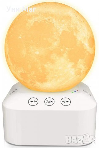 Бял шум, Лампа луна със 7 цвята и бял шум, уред за бял шум, релакс, против стрес, за бебе, снимка 6 - Други - 32814129