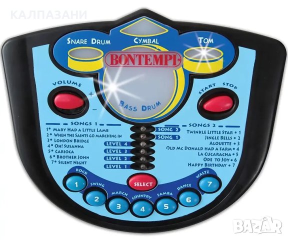 Bontempi - Комплект 4 броя барабани с пулт и столче 52 5602, снимка 4 - Музикални играчки - 43789370