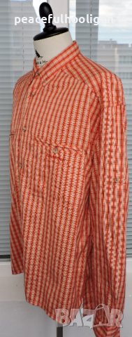 SCHOFFEL Enzo Men`s Orange/Beige Checked Long Sleeve Outdoor  Shirt - мъжка  риза с дълъг ръкав 2XL, снимка 9 - Ризи - 44015844