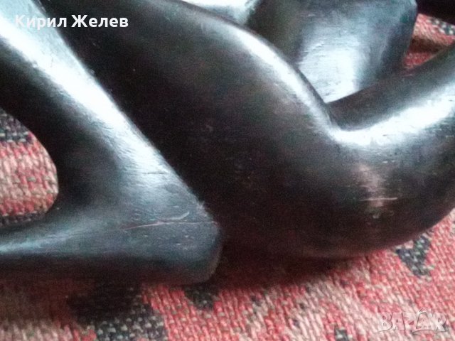 Фигурка стара дървена АБАНОС статуетка ръчна АРТ изработка Скулптура 34212, снимка 4 - Статуетки - 38944939