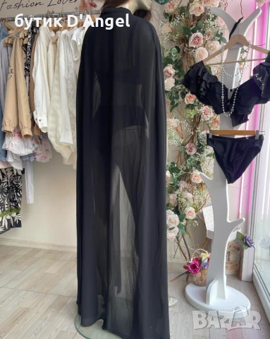 Наметало от тюл в черен цвят, снимка 2 - Бански костюми - 50633430