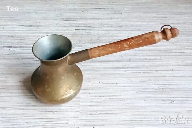 Бронзови джезве и кошничка, снимка 4 - Други ценни предмети - 48024799