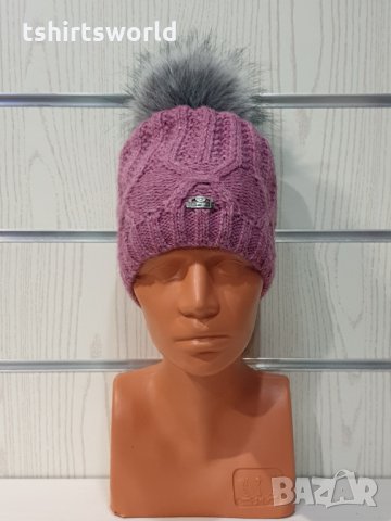 Нова зимна розова дамска шапка СилвърСтар с подплата плюш, снимка 9 - Шапки - 35510023