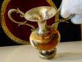 Посребрена амфора,ваза,свещник,оникс. , снимка 6