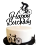 Happy Birthday Колоездач Велосипедист колело картонен топер украса декор за торта парти рожден ден , снимка 1