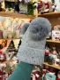 Шапка с два пуха естествен косъм , снимка 16