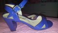 Кралско сини сандали на ток Мегияс, снимка 1