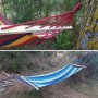 2230 Градински хамак от плат хамак люлка за къмпинг градина 195x77cm, снимка 10