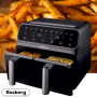 Фритюрник AirFryer Rosberg Premium RP51980N, 1700W, 2съда x 4л., Горещ въздух, Таймер, до 200°C, Чер, снимка 8