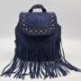 Велурена дамска раница с ресни и метални нитове-бохо стил и практичност, снимка 7