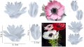 4 бр листа вейнър за цветя Анемоне Съсънка силиконов молд форма фондан украса букет , снимка 1